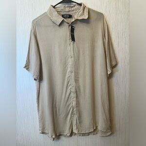 New With Tags Cream Color Casual Button Down Shirt Timeless Style